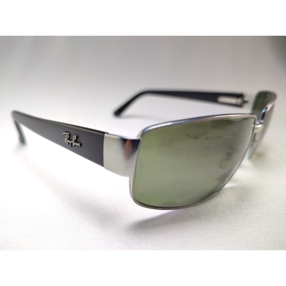 Ray-Ban RB3189 Leather II 004/9A 61mm Silver Metal Wrap Frames Only Italy